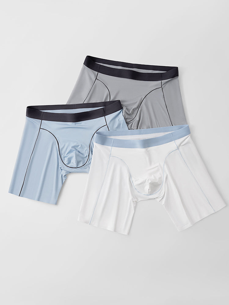 2 Pack Men's Ice Silk Sports Anti-Chafing Extended-Length Boxers Briefs | dmunderwear detail image 19