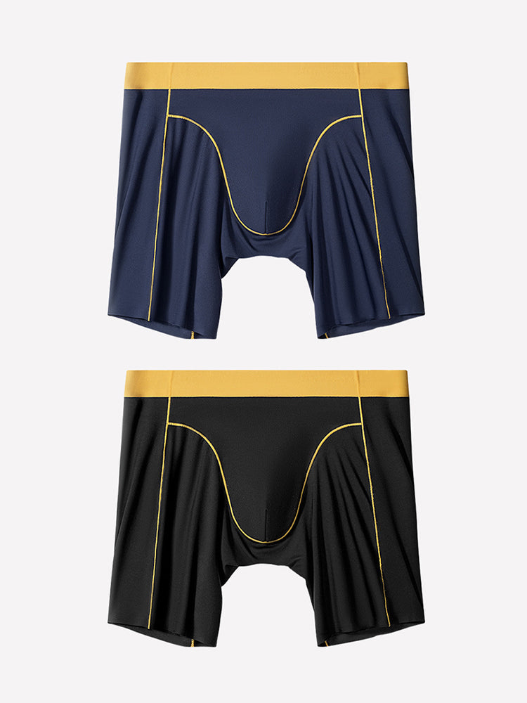 2 Pack Men's Ice Silk Sports Anti-Chafing Extended-Length Boxers Briefs | dmunderwear detail image 20