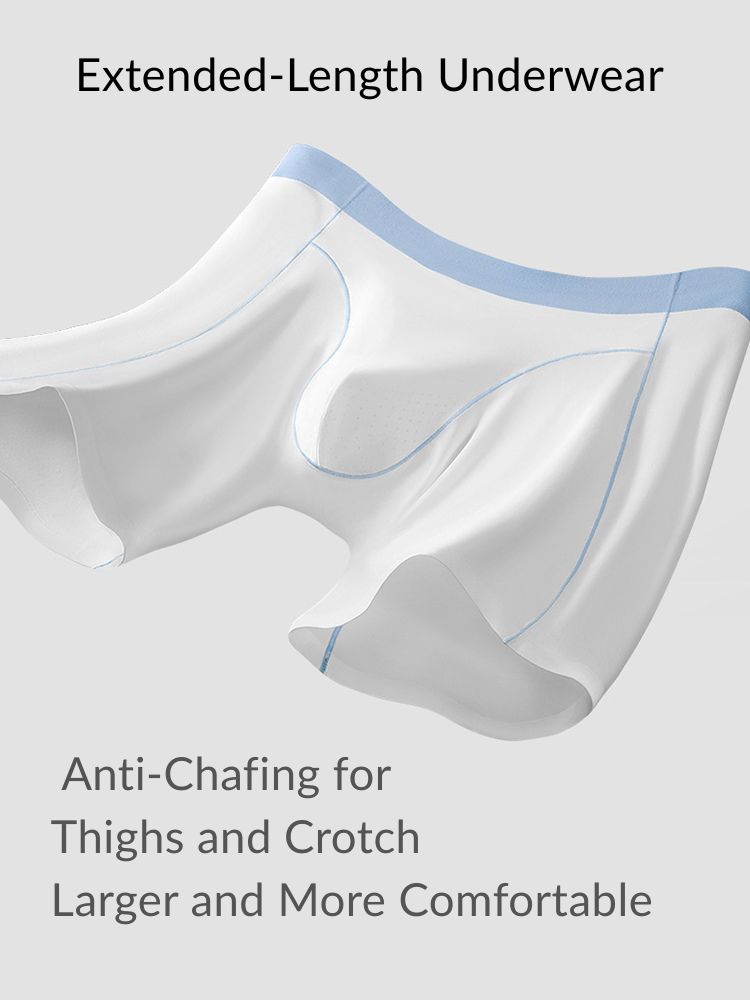 2 Pack Men's Ice Silk Sports Anti-Chafing Extended-Length Boxers Briefs | dmunderwear detail image 4
