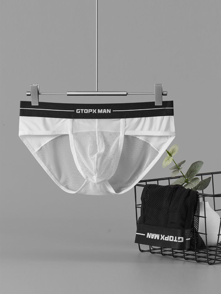 2 Pack Men's Ice Silk Supportive Fit Mesh Briefs | dmunderwear