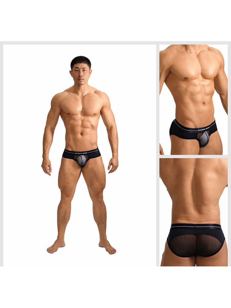 2 Pack Men's Ice Silk Supportive Fit Mesh Briefs | dmunderwear detail image 11