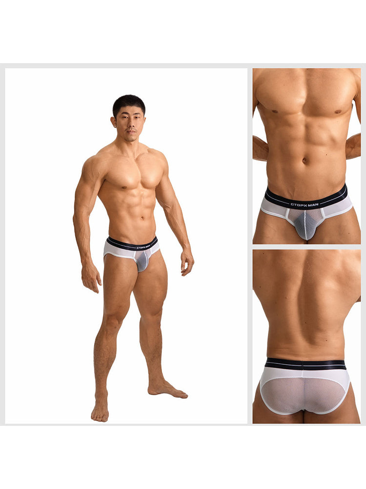 2 Pack Men's Ice Silk Supportive Fit Mesh Briefs | dmunderwear detail image 12