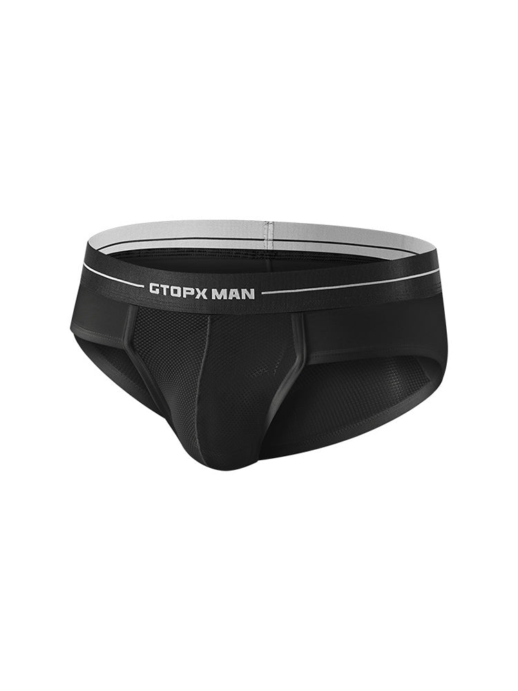 2 Pack Men's Ice Silk Supportive Fit Mesh Briefs | dmunderwear detail image 13