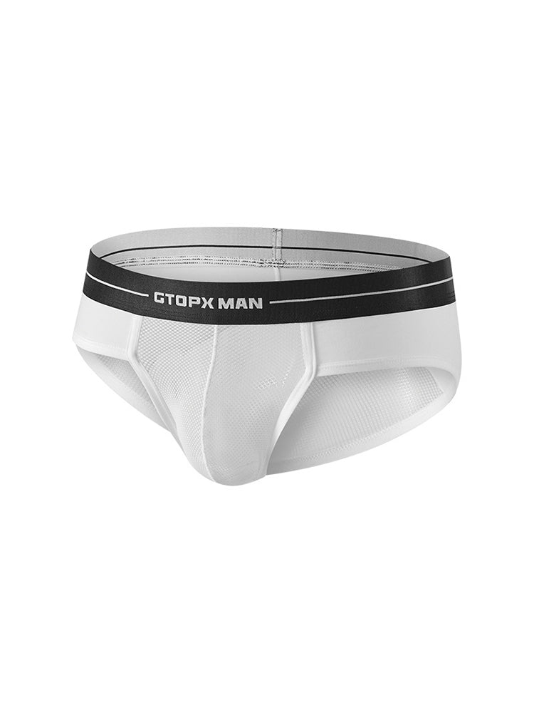 2 Pack Men's Ice Silk Supportive Fit Mesh Briefs | dmunderwear detail image 15