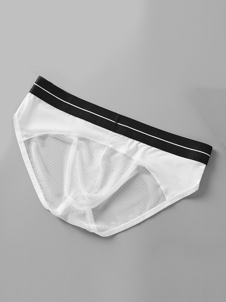 2 Pack Men's Ice Silk Supportive Fit Mesh Briefs | dmunderwear detail image 3