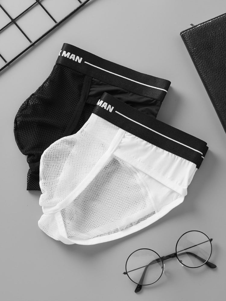 2 Pack Men's Ice Silk Supportive Fit Mesh Briefs | dmunderwear detail image 9
