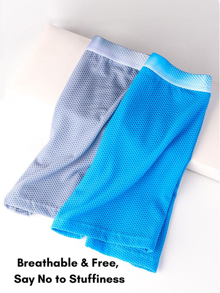 2 Pack Men's Ice Silk Ultra-Soft Mesh Breathable Cooling Comfort Midway Briefs | dmunderwear detail image 10
