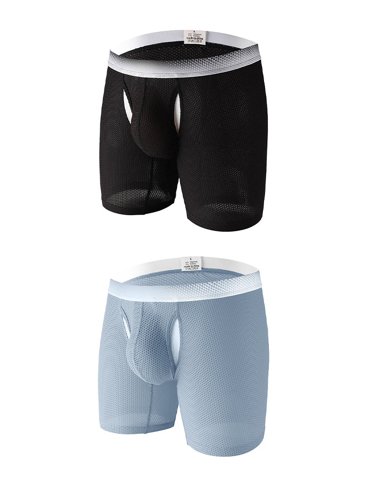 2 Pack Men's Ice Silk Ultra-Soft Mesh Breathable Cooling Comfort Midway Briefs | dmunderwear detail image 12