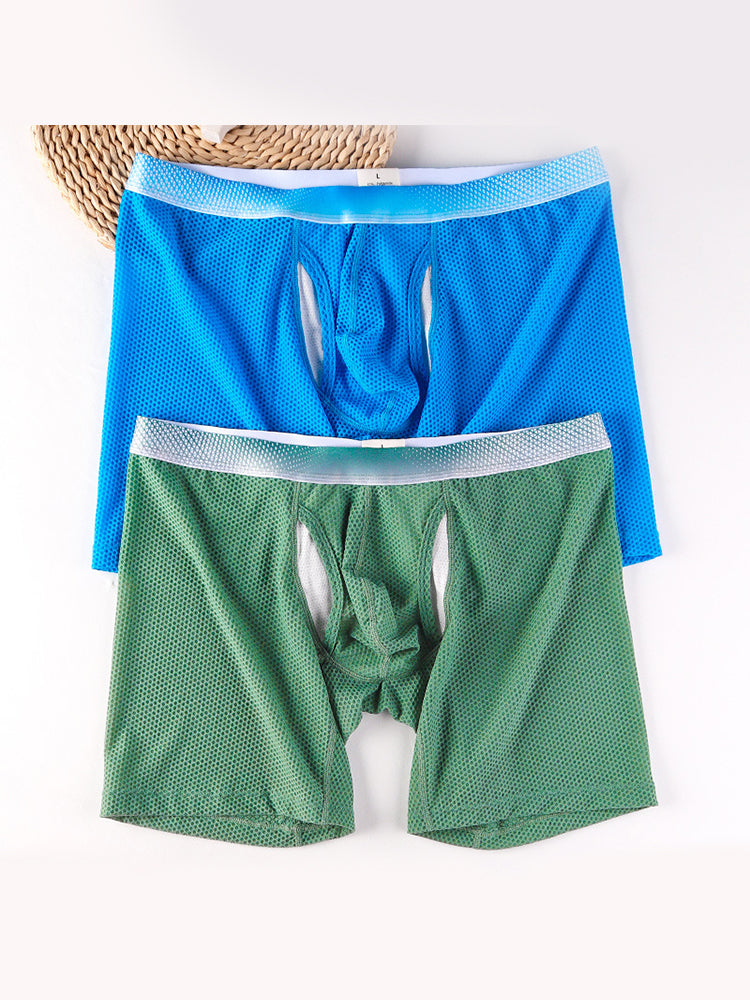 2 Pack Men's Ice Silk Ultra-Soft Mesh Breathable Cooling Comfort Midway Briefs | dmunderwear detail image 13