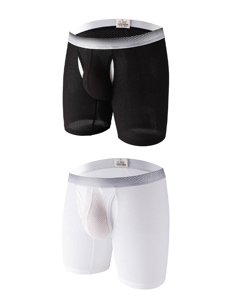 2 Pack Men's Ice Silk Ultra-Soft Mesh Breathable Cooling Comfort Midway Briefs | dmunderwear detail image 2
