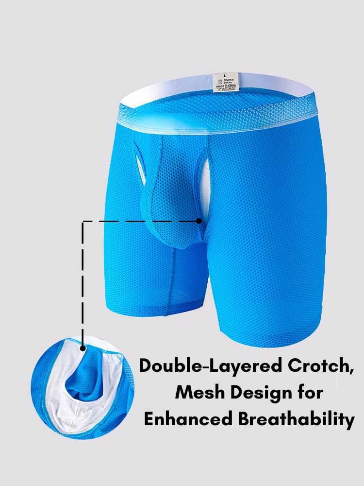 2 Pack Men's Ice Silk Ultra-Soft Mesh Breathable Cooling Comfort Midway Briefs | dmunderwear detail image 4