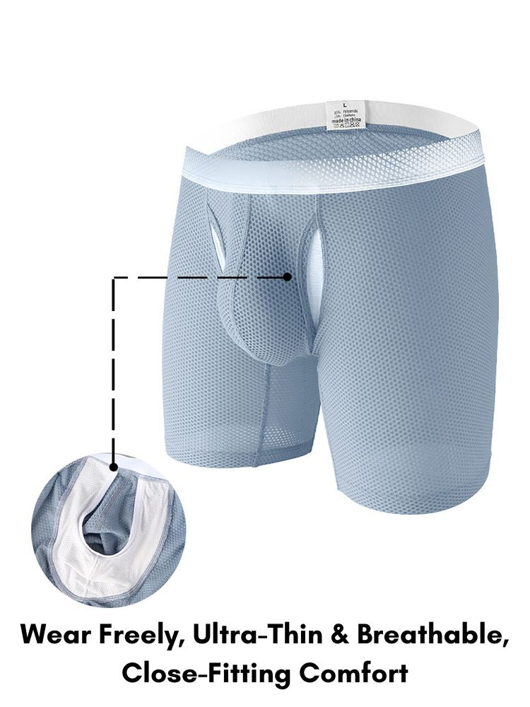 2 Pack Men's Ice Silk Ultra-Soft Mesh Breathable Cooling Comfort Midway Briefs | dmunderwear detail image 5