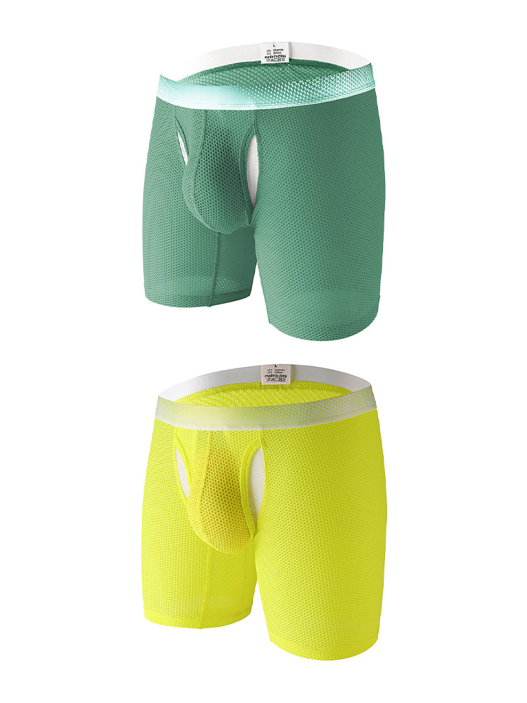 2 Pack Men's Ice Silk Ultra-Soft Mesh Breathable Cooling Comfort Midway Briefs | dmunderwear detail image 7