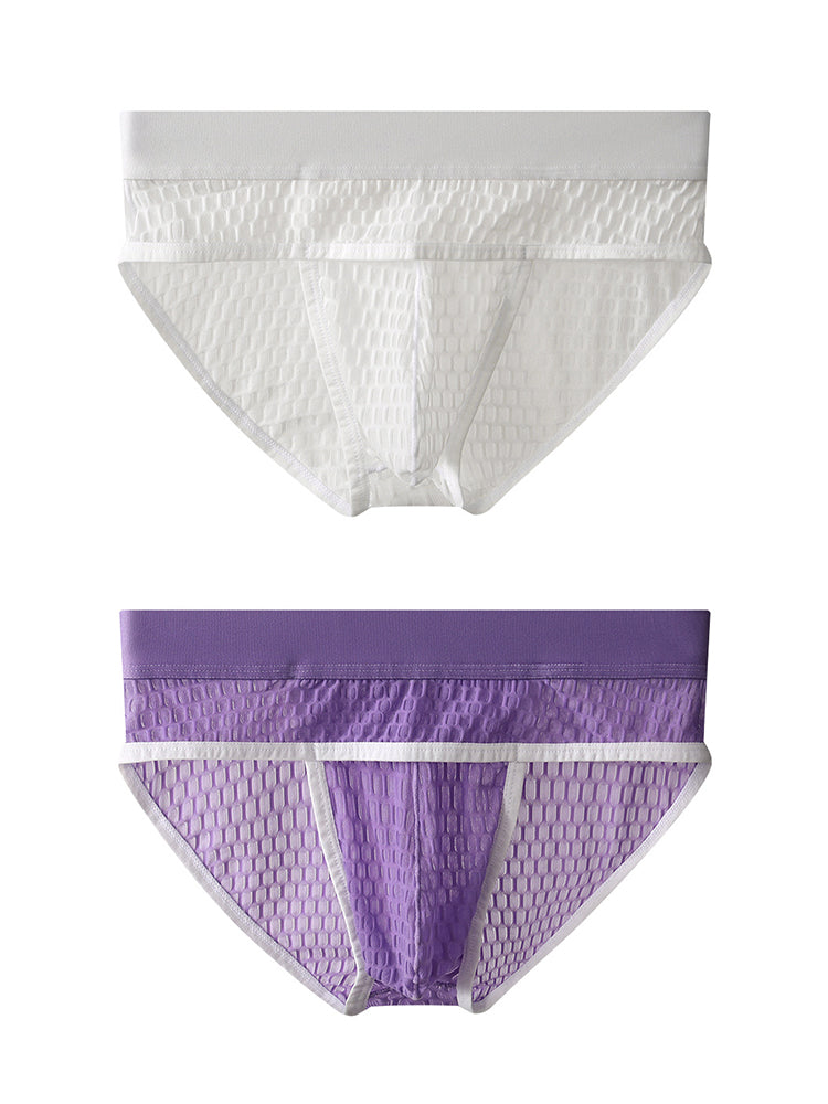 2 Pack Men's Lace Breathable Briefs | dmunderwear detail image 12