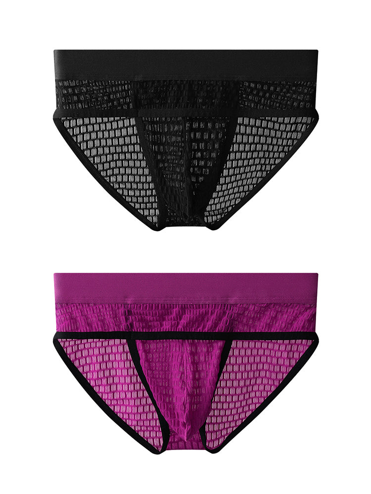 2 Pack Men's Lace Breathable Briefs | dmunderwear detail image 15