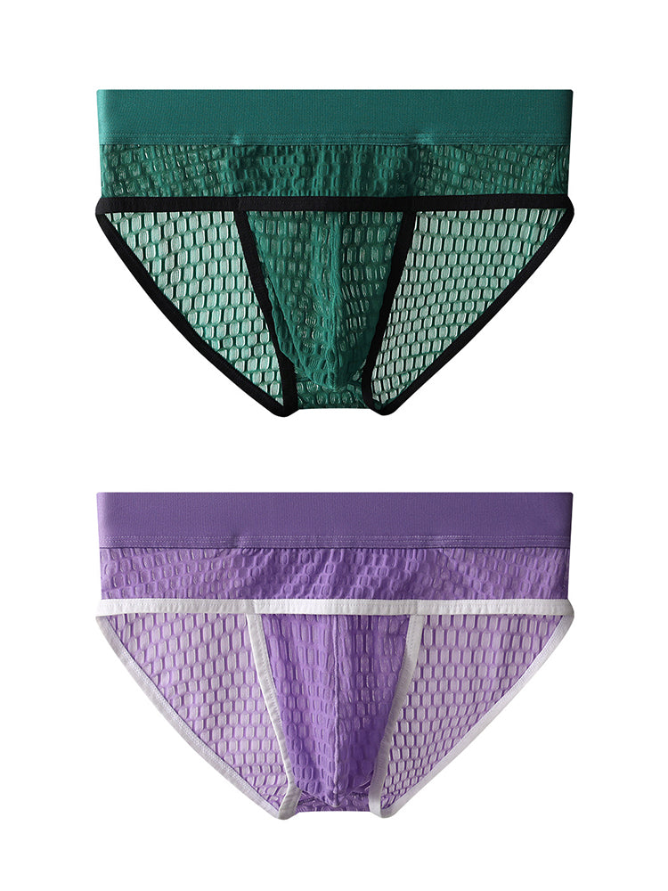 2 Pack Men's Lace Breathable Briefs | dmunderwear detail image 16