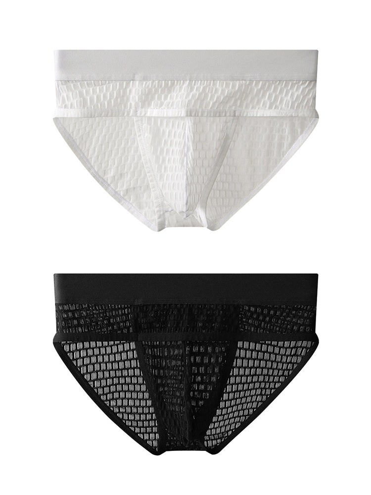 2 Pack Men's Lace Breathable Briefs | dmunderwear detail image 2