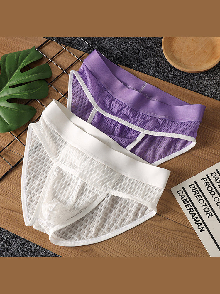 2 Pack Men's Lace Breathable Briefs | dmunderwear detail image 6
