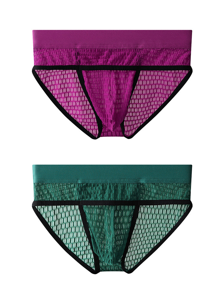 2 Pack Men's Lace Breathable Briefs | dmunderwear detail image 7