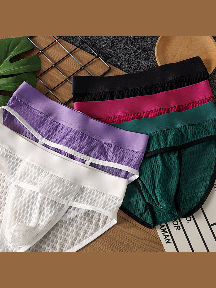 2 Pack Men's Lace Breathable Briefs | dmunderwear detail image 8