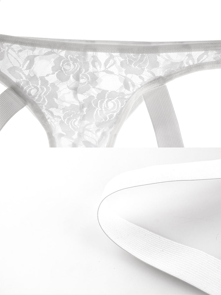 2-pack Men's Lace See-through Thongs | dmunderwear detail image 9