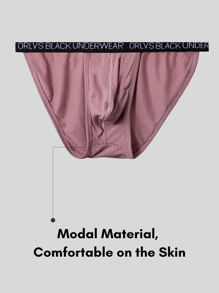 2 Pack Men's Soft Modal Bikini with U-Shaped Pouch and Stretch Waistband | dmunderwear detail image 5