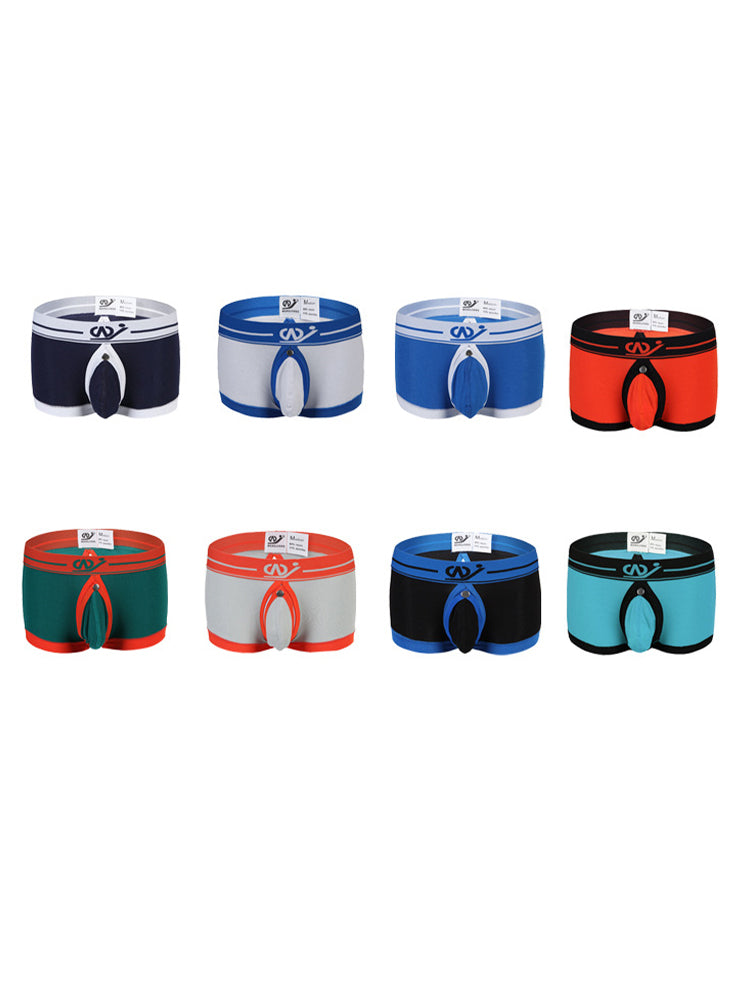 2 Pack Men's Large Pouch Back Opening Sexy Trunks | dmunderwear detail image 10