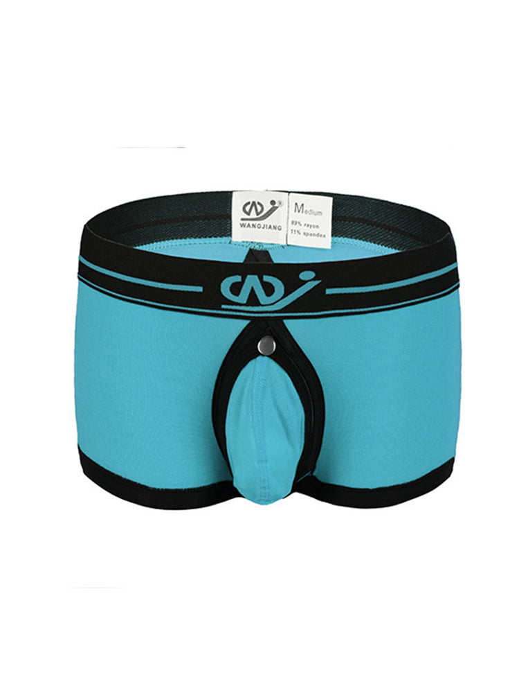 2 Pack Men's Large Pouch Back Opening Sexy Trunks | dmunderwear detail image 13