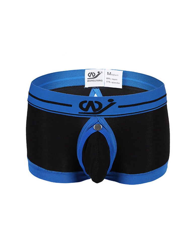 2 Pack Men's Large Pouch Back Opening Sexy Trunks | dmunderwear detail image 15