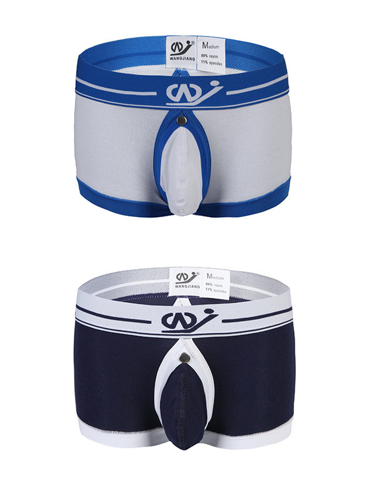 2 Pack Men's Large Pouch Back Opening Sexy Trunks | dmunderwear detail image 17