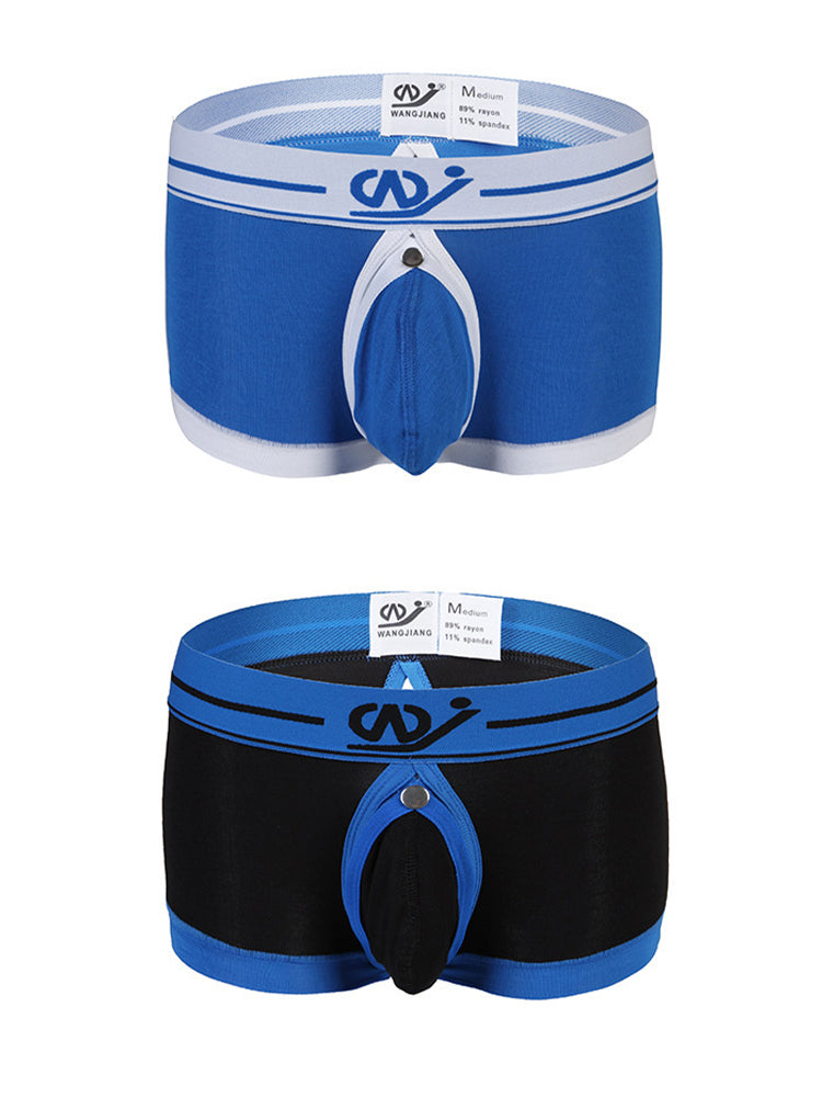 2 Pack Men's Large Pouch Back Opening Sexy Trunks | dmunderwear detail image 20