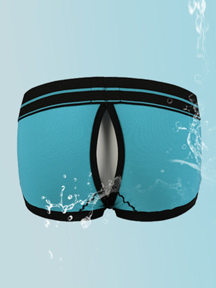 2 Pack Men's Large Pouch Back Opening Sexy Trunks | dmunderwear detail image 9