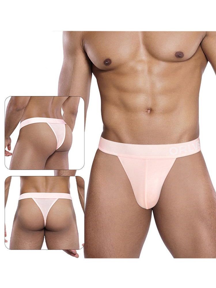2 Pack Men's Large Pouch Enhancing Modal Breathable Thong | dmunderwear detail image 3