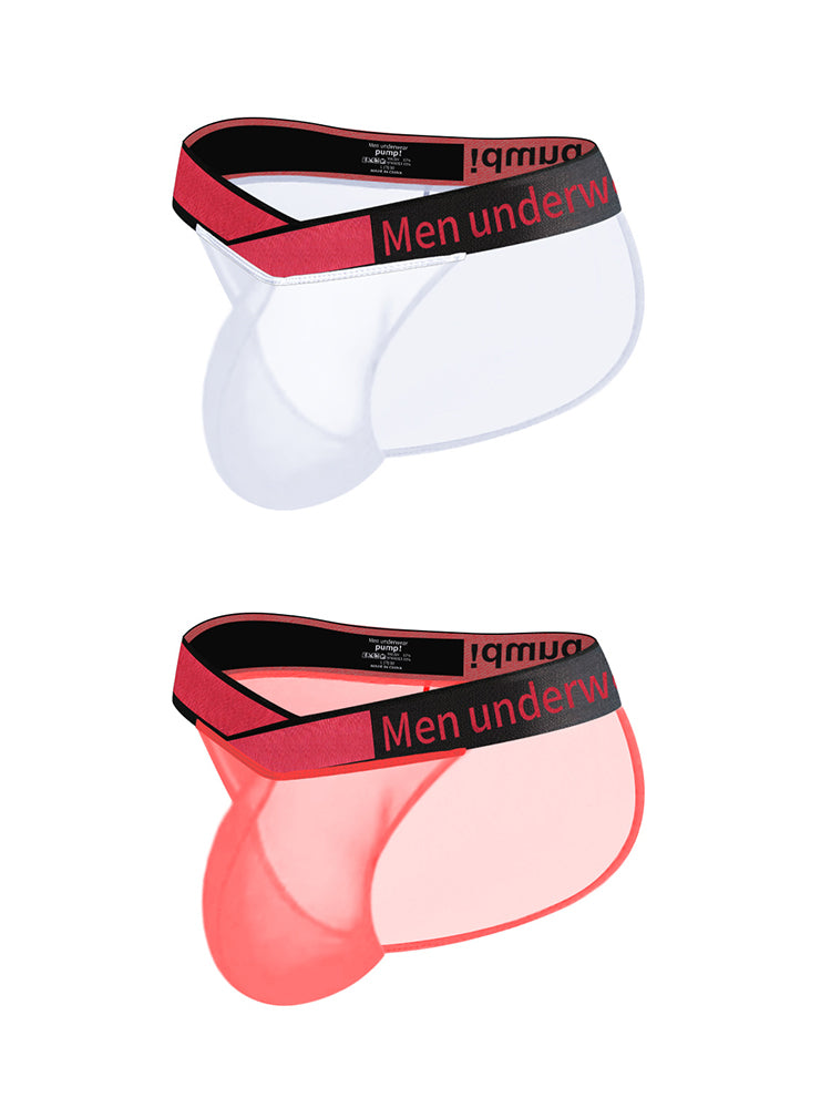 2 Pack Men's Large Pouch Semi-Transparent Sexy Bikini | dmunderwear detail image 13