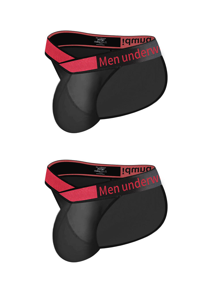 2 Pack Men's Large Pouch Semi-Transparent Sexy Bikini | dmunderwear detail image 15