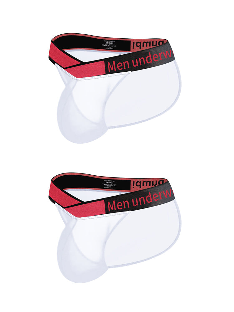 2 Pack Men's Large Pouch Semi-Transparent Sexy Bikini | dmunderwear detail image 16