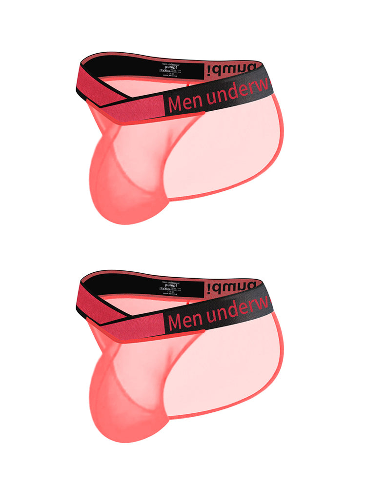 2 Pack Men's Large Pouch Semi-Transparent Sexy Bikini | dmunderwear detail image 17