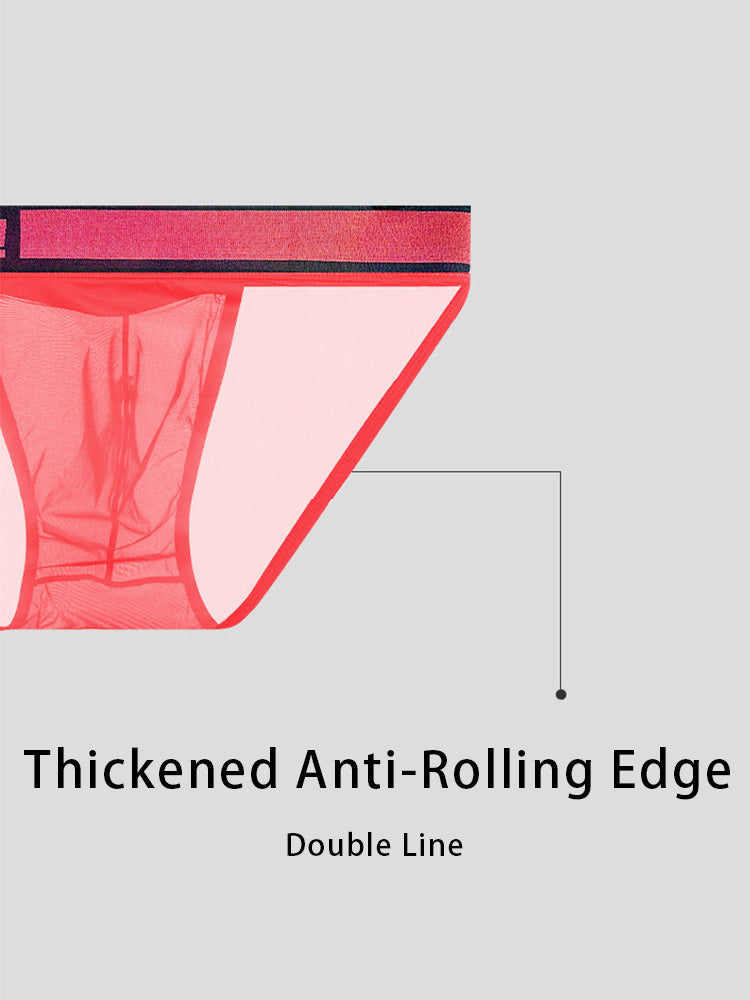 2 Pack Men's Large Pouch Semi-Transparent Sexy Bikini | dmunderwear detail image 5
