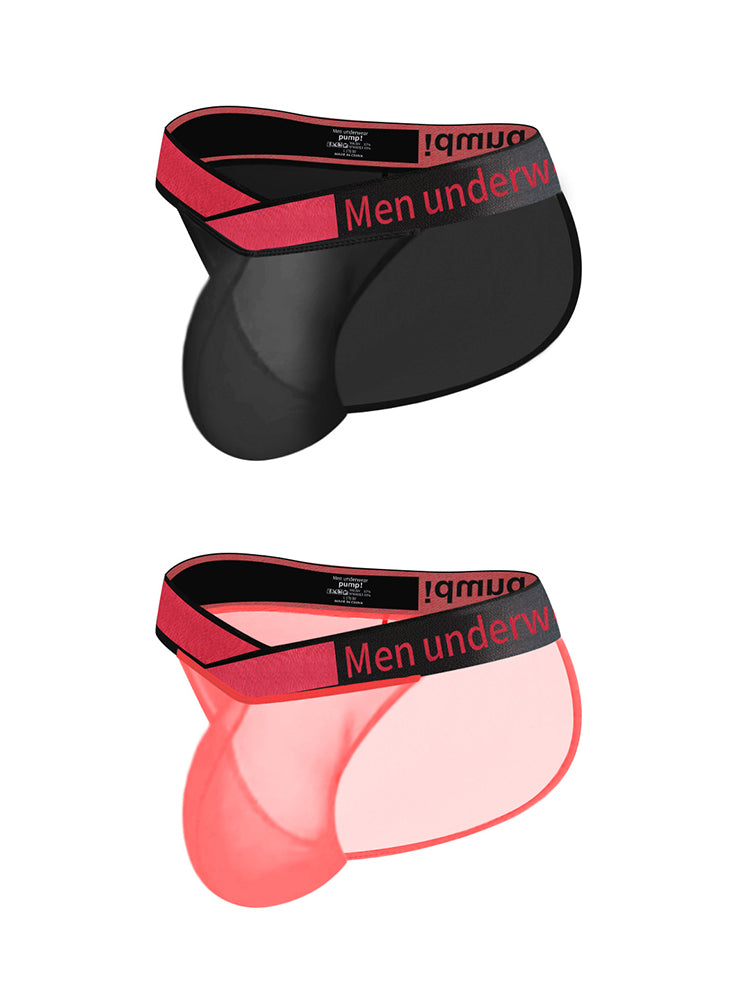 2 Pack Men's Large Pouch Semi-Transparent Sexy Bikini | dmunderwear detail image 8