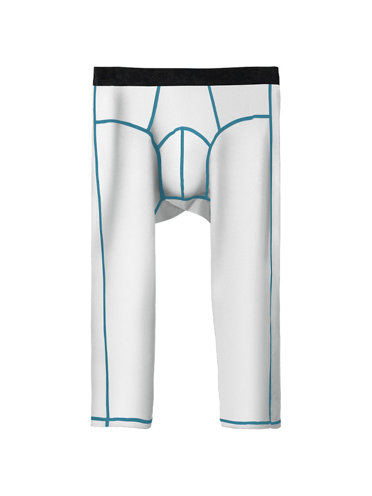 2-pack Men's Large Size High Elastic U-shaped Convex Pocket Warm Cropped Trousers | dmunderwear detail image 19