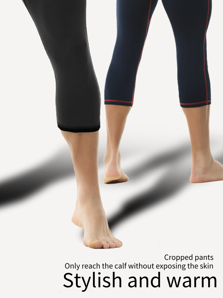 2-pack Men's Large Size High Elastic U-shaped Convex Pocket Warm Cropped Trousers | dmunderwear detail image 7
