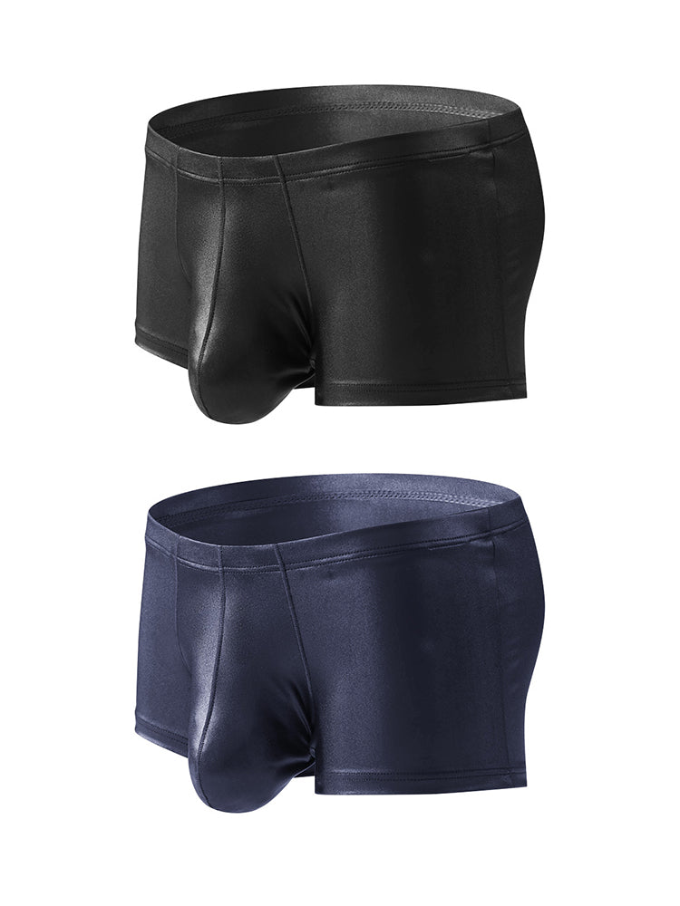 2 Pack Men's Big Pouch Performance Sexy Trunks | dmunderwear detail image 2