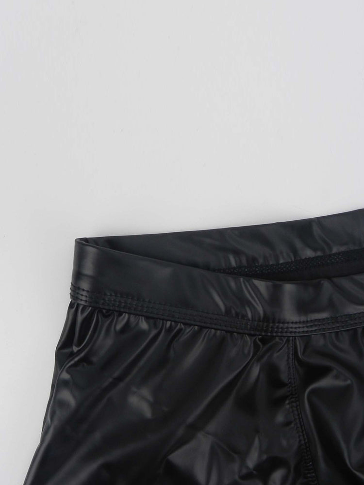 2-pack Men's Leather Hollow Hip-revealing Large Pouch Boxer Briefs | dmunderwear detail image 13