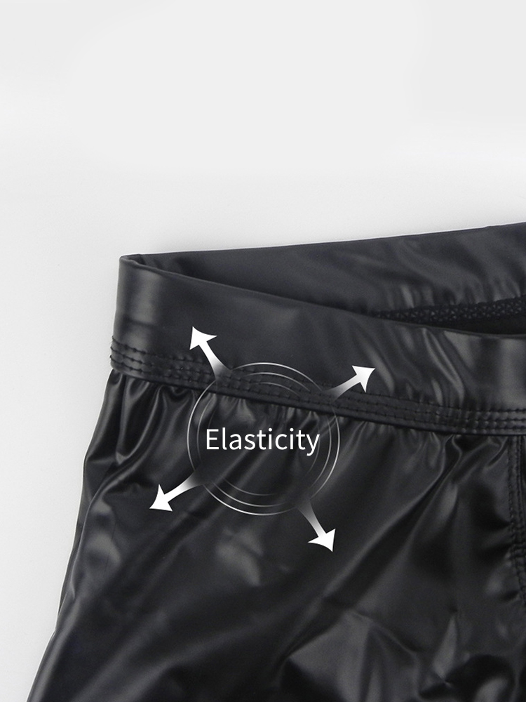 2-pack Men's Leather Hollow Hip-revealing Large Pouch Boxer Briefs | dmunderwear detail image 3