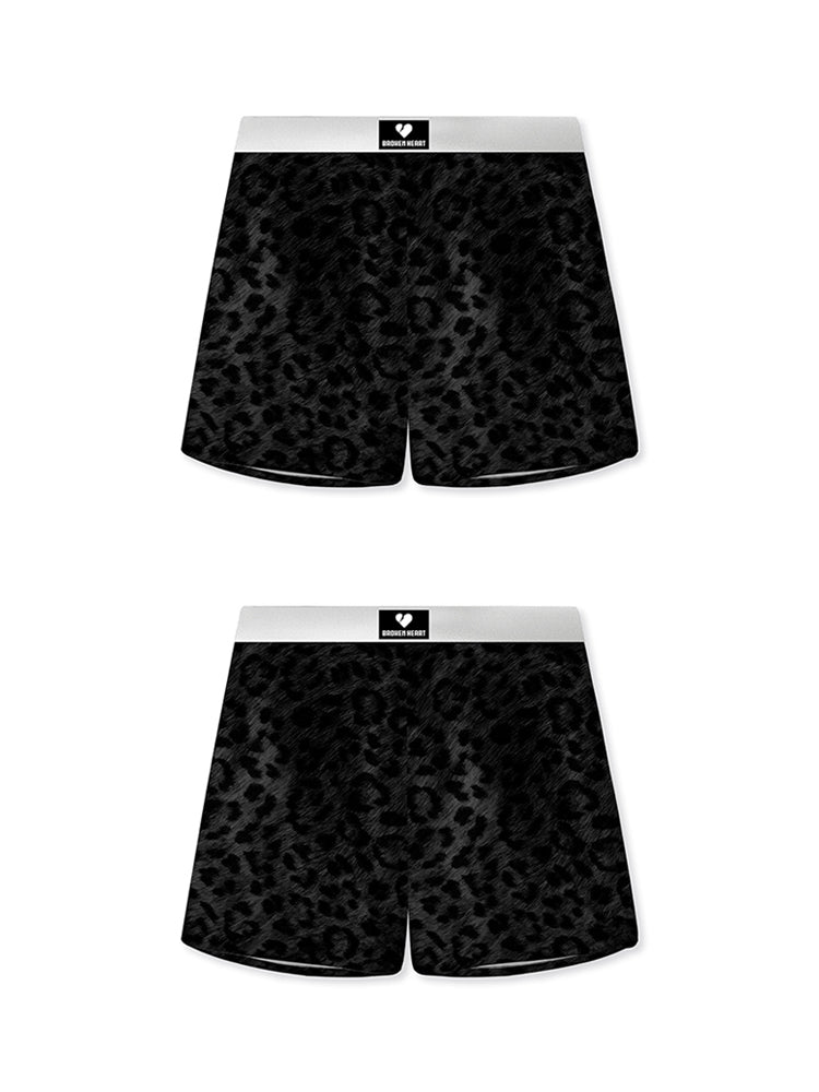 2 Pack Men's Leopard Print Anti-Odor Comfy Waistband Boxer Briefs | dmunderwear detail image 10