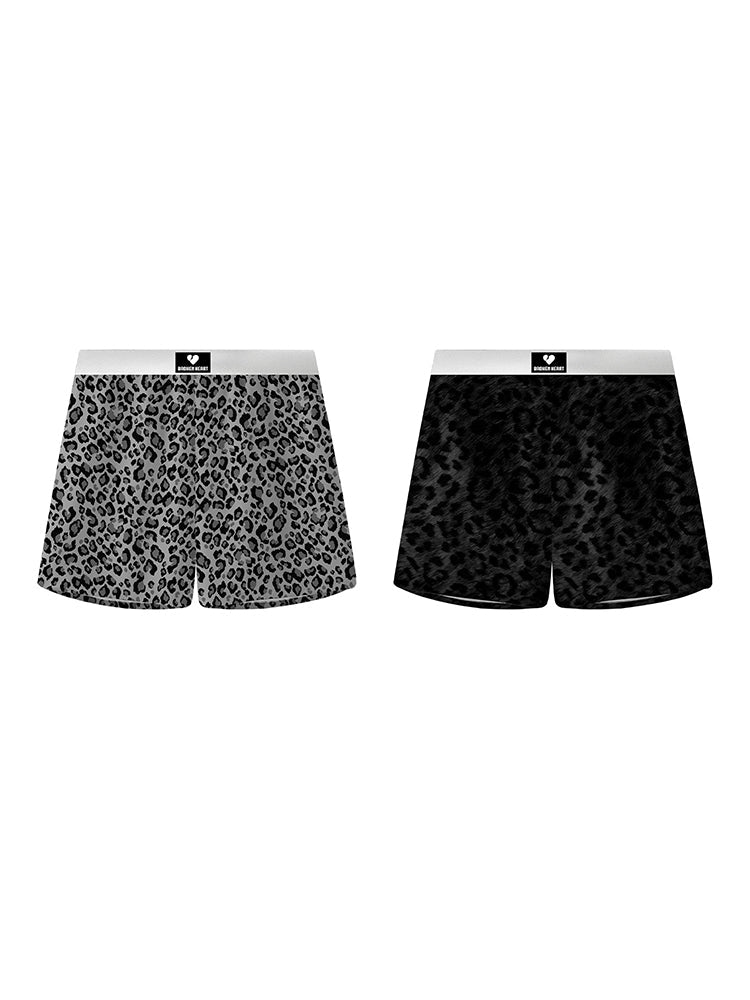 2 Pack Men's Leopard Print Anti-Odor Comfy Waistband Boxer Briefs | dmunderwear detail image 7