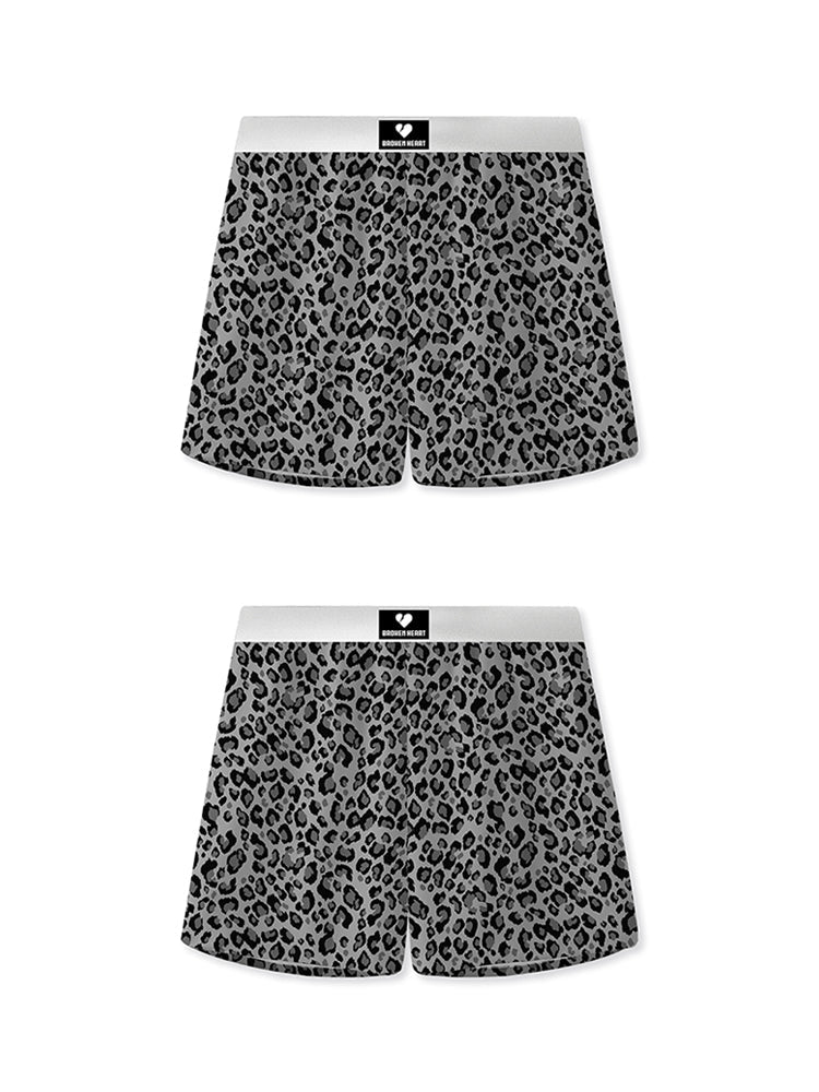 2 Pack Men's Leopard Print Anti-Odor Comfy Waistband Boxer Briefs | dmunderwear detail image 8