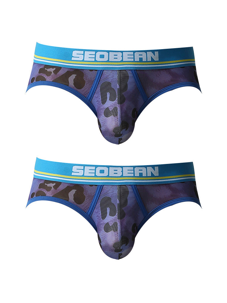 2 Pack Men's Leopard print Sexy Anti-Chafing Comfy Waistband Sporty Cut Bikini | dmunderwear detail image 12