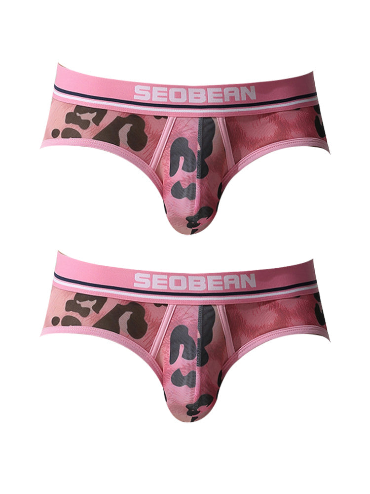 2 Pack Men's Leopard print Sexy Anti-Chafing Comfy Waistband Sporty Cut Bikini | dmunderwear detail image 7