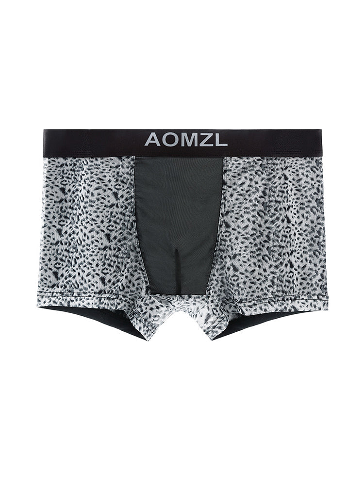 2-pack Men's Leopard Print Sexy Mesh Boxer Briefs | dmunderwear detail image 10